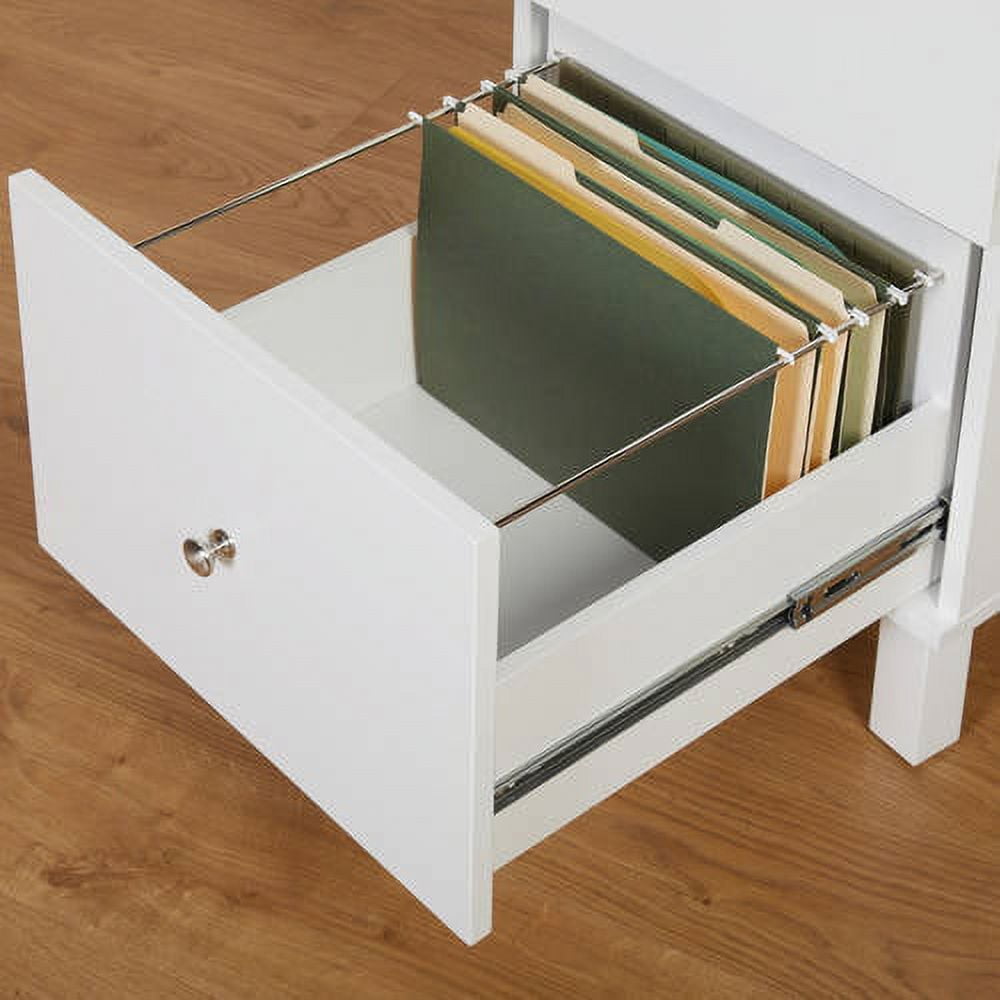 Foster 2 Drawer Vertical Wood File Cabinet, White