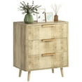 thumbnail image 1 of Commode Moderne à 3 Tiroirs pour Chambre, Commode Cannelée pour Garde-Robe, Chêne, 1 of 10