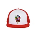 thumbnail image 1 of Trucker Mesh Snapback Hat Lollipop Patch Embroidery - Red, 1 of 2