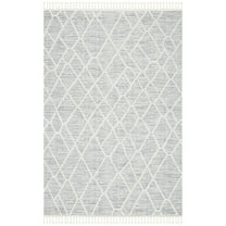 SAFAVIEH Marrakesh Erykah Distressed Geometric Polyester Area Rug, Ivory/Grey, 9' x 12'