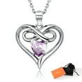 thumbnail image 1 of Collar de plata de ley S925 Silvora para mujer Collares con piedra natal del infinito Corazón Cumpleaños Navidad Aniversario San Valentín Joyas Regalos, 1 of 8
