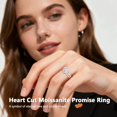thumbnail image 2 of Moissanite Engagement Promise Ring, 2CT D Color VVS1 Heart Cut Gemstone, 925 Sterling Silver Infinity Knot Twist Wedding Anniversary Promise Gift with Certificate, Sizes 5-10, 2 of 3
