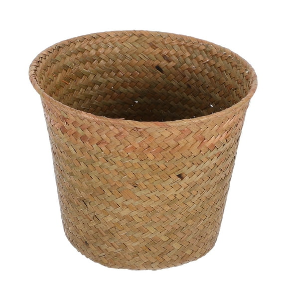 TEHAUX Light Green Seagrass Woven Basket Multipurpose Organizer for Storage Use in Bathroom and Bedroom