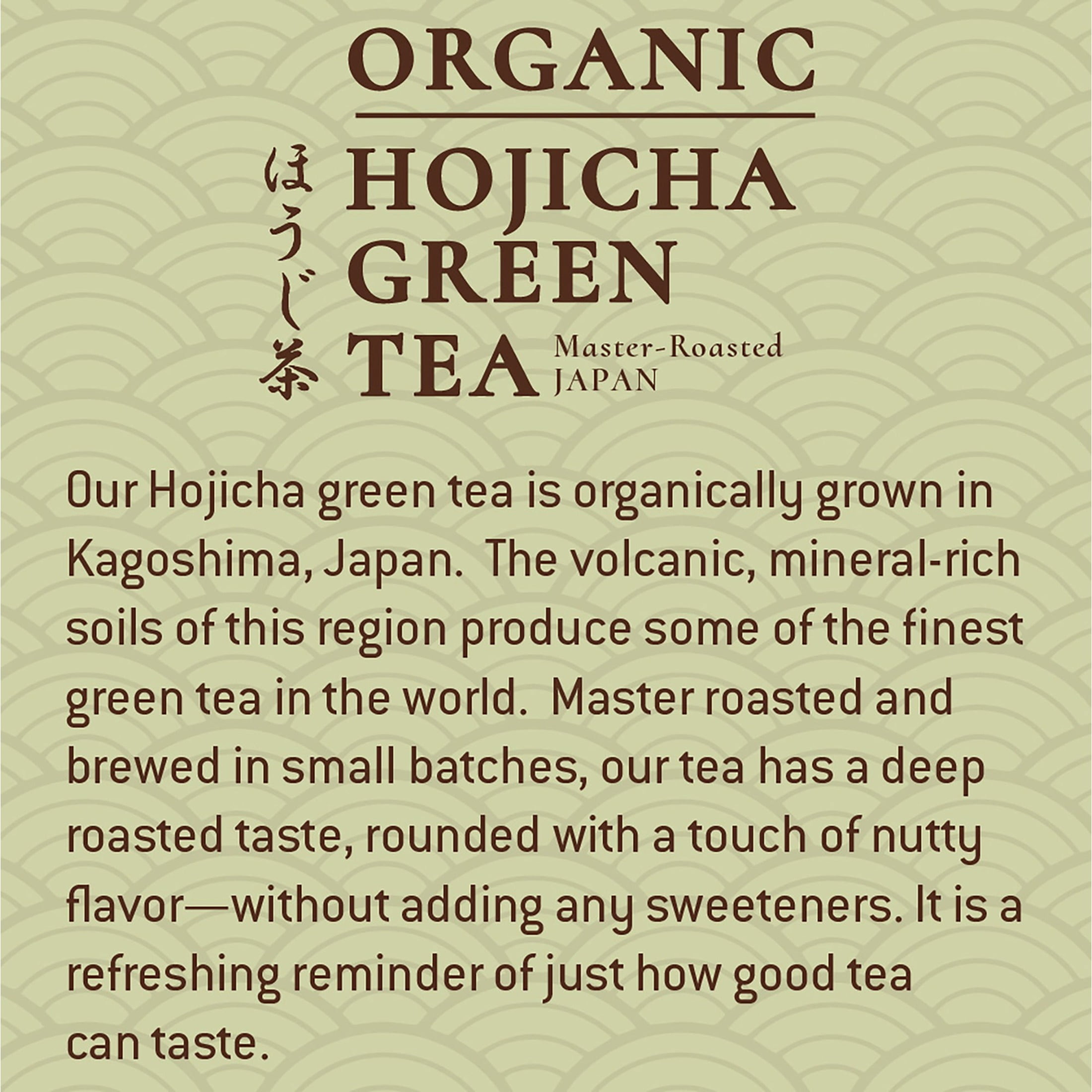 12/1L TEJAVA ORIGINS ORGANIC HOJICHA GREEN TEA