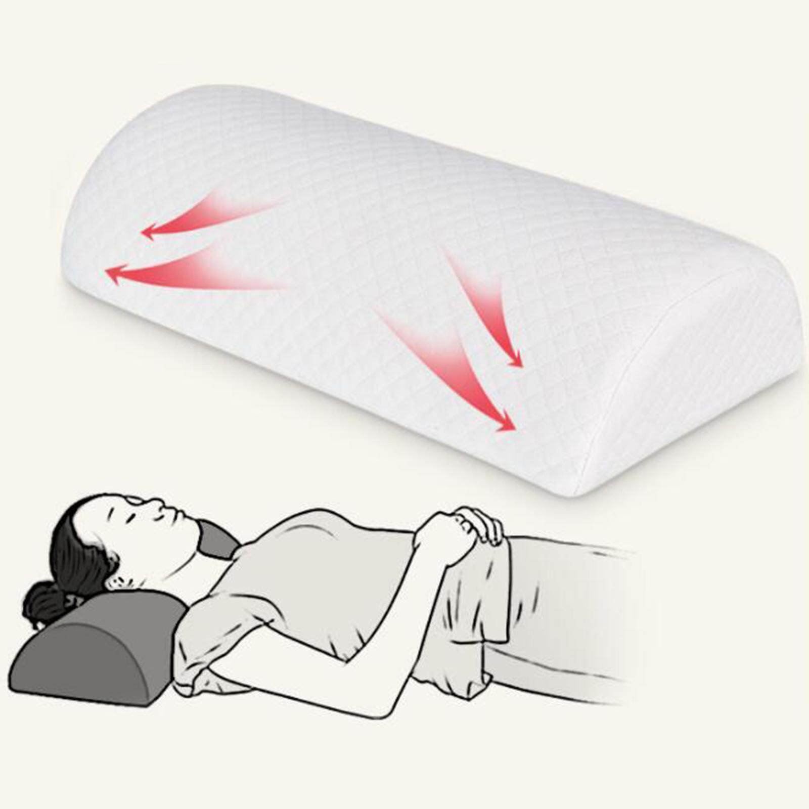 Oreiller Demi-lune Ergonomique En Mousse Mémoire - Pour Nuque, Jambes, Soutien Lombaire - Housse En Polyester Lavable - Idéal Dormeurs Côté