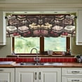 thumbnail image 3 of Yayeee Kitchen Curtains Tier Set of 2 Light Filtering 57"x36" Over Sink Window Panels, Black Chocolate Cakes, 3 of 7