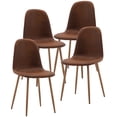 thumbnail image 2 of COSVALVE Dining Chairs Set of 4 Modern PU Leather Cover Cushion Seat Side Chair, Accent Chairs with Metal Legs for Kitchen Dining Room (Brown), 2 of 10