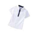 thumbnail image 2 of Tdoqot Kids Boys Short Sleeve Summer Print Cotton Casual Button Down Shirts White Size 6 T, 2 of 3