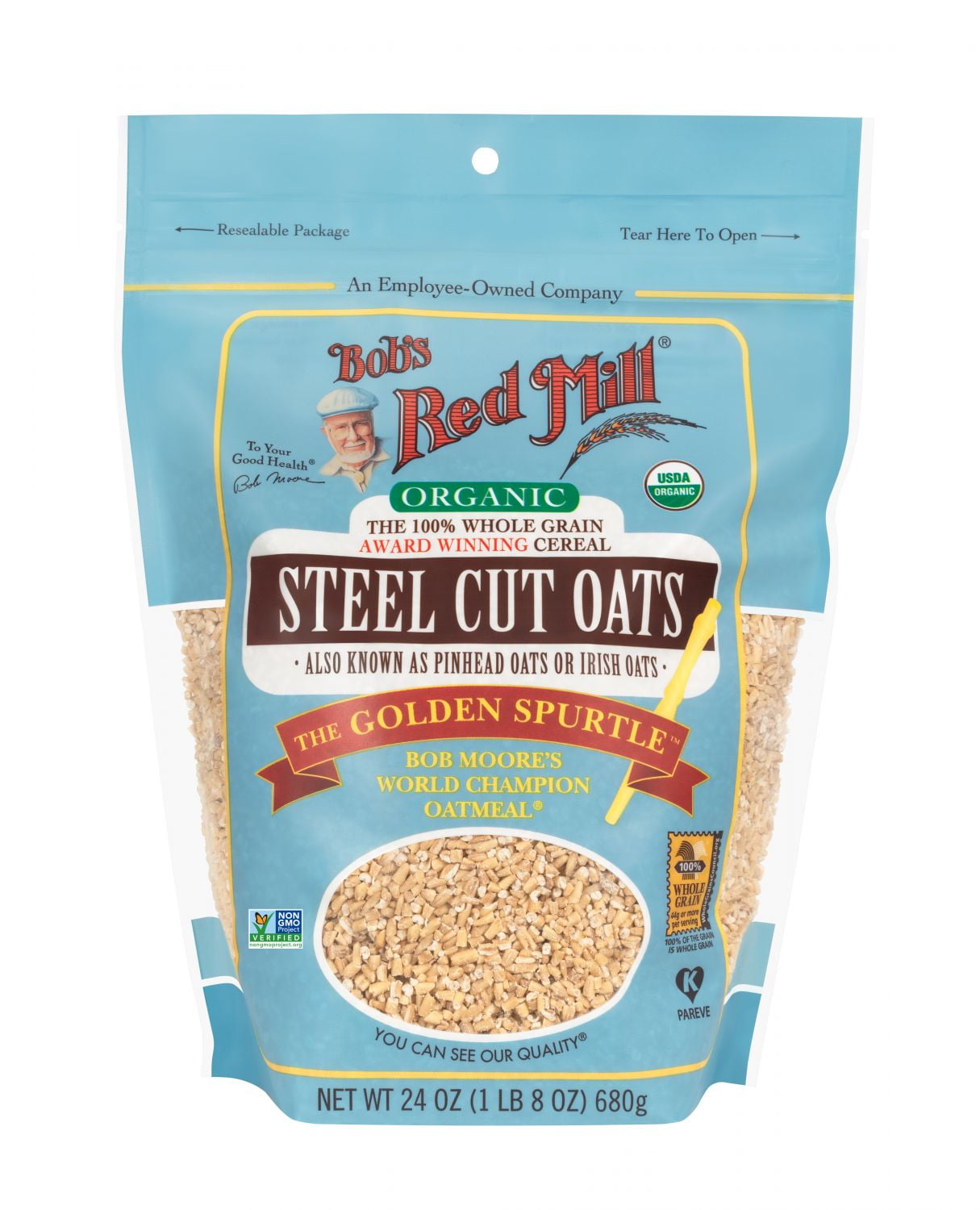 Bob's Red Mill, Organic Steel Cut Oats, 24 oz (Pack of 2)