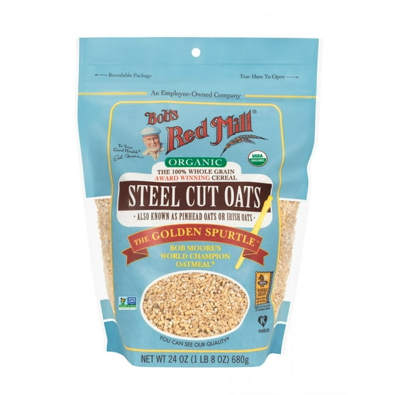 Bob's Red Mill, Organic Steel Cut Oats, 24 oz (Pack of 2)