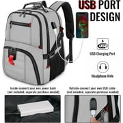 Yorepek Extra Large Travel Backpack for Men Women, Airline Approved Business Laptop Computer School Bag with Luggage Strap, 30L