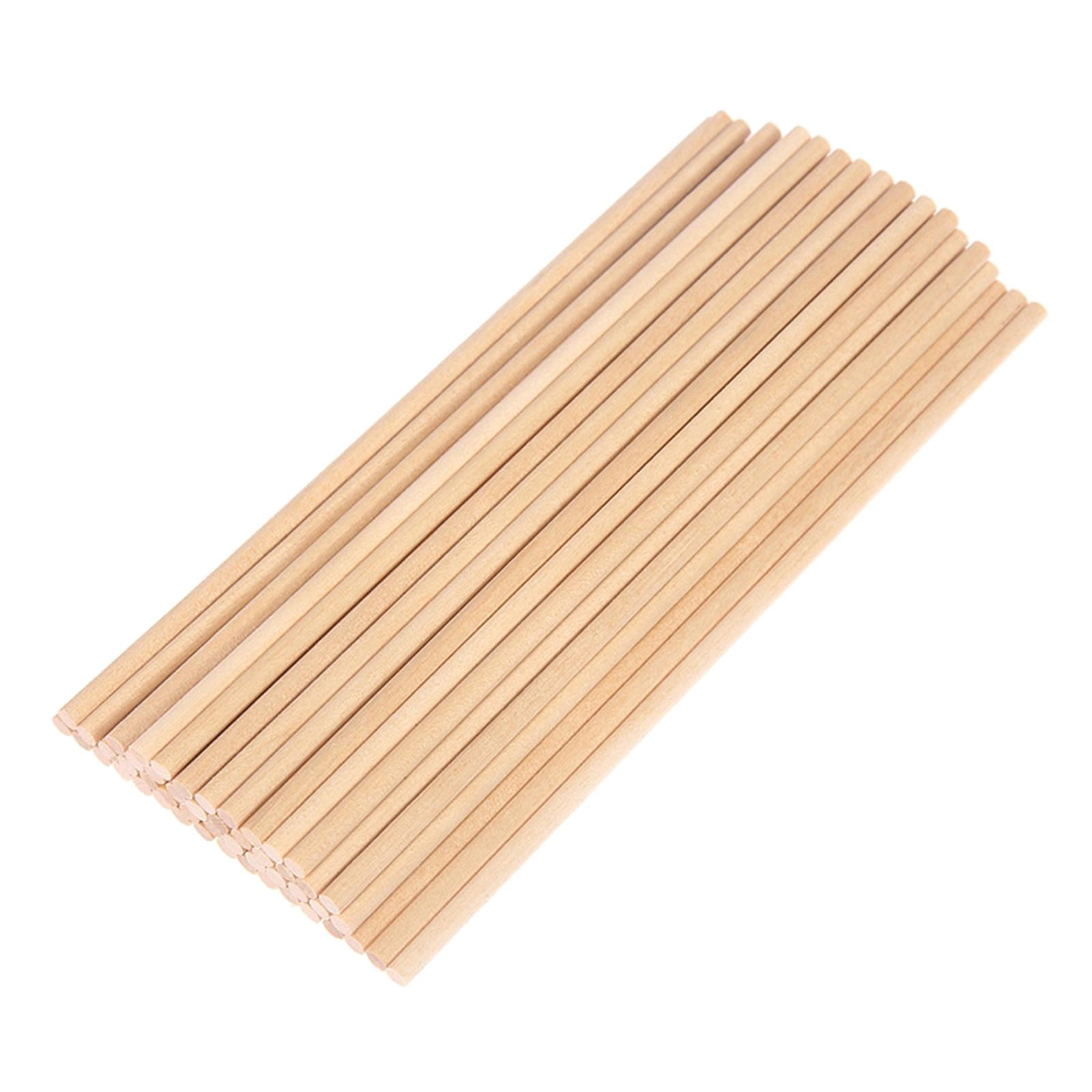 100Pcs Unpainted Wooden Dowel Rods Sticks- Hardwood Dowels - Craft Dowels for Woodworking - for Model Building Games Kids Crafts Home Decor - 20cm