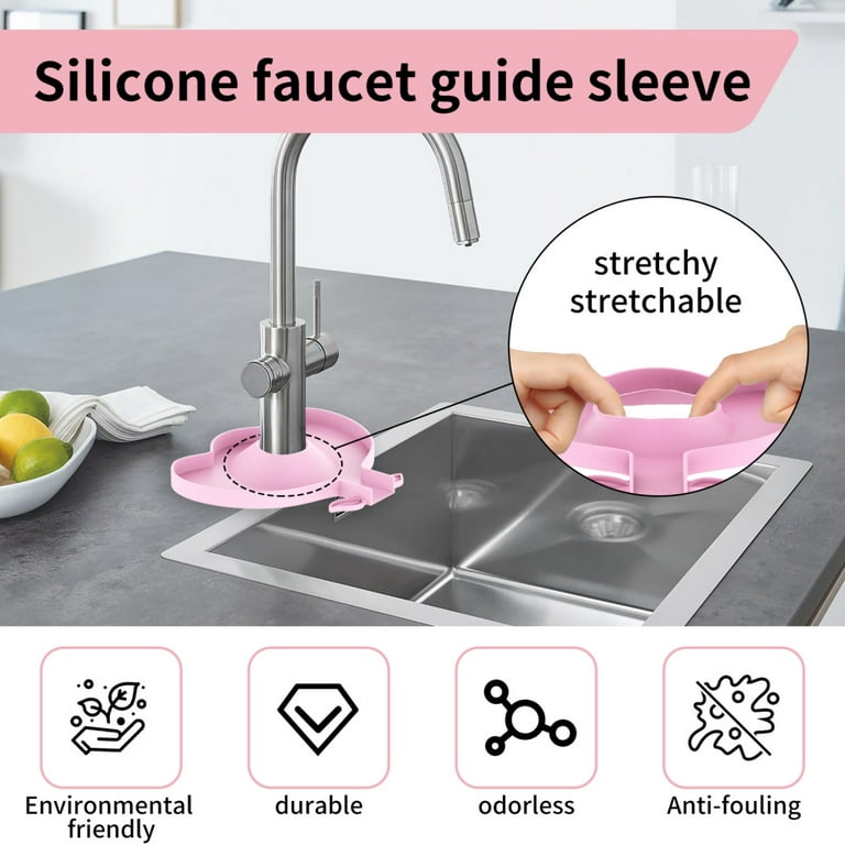 Kitchen Sink Silicone Faucet Mat 2pcs - Sink Protectors for Kitchen Sink -  Bathroom Sink Cover for Counter Space - Silicone Sink Mat for Kitchen