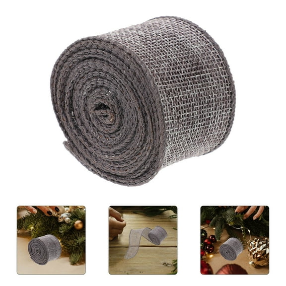 Milisten Grey Decorative Ribbon Roll for Party Decorations, Festival Crafts, Wrapping, and Projects
