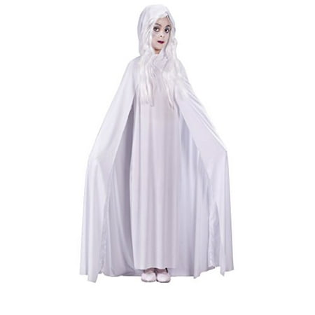 Girls Gossamer Ghost Kids Child Fancy Dress Party Halloween Costume, L