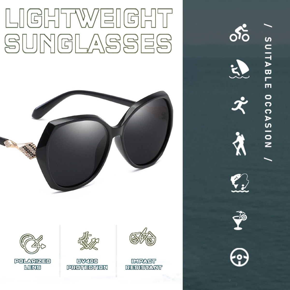 European and American fashion and elegant sunglasses, trendy