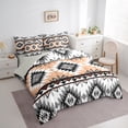 thumbnail image 3 of Manfei Boho Hippie Aztec Bedding Comforter Set 7 Pieces, Retro Geometric Abstract Full Bedding Set, Tribal Western Style Reversible Fitted Sheet Flat Sheet, Lightweight Room Decor, 3 of 7