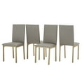 thumbnail image 3 of Weston Home Declan Modern 5-Piece Faux Marble Dining Set, White/Gold/Gray, 3 of 12