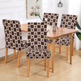 thumbnail image 2 of Yayeee 2 Pack Dining Chair Covers Stretch Parson Chairs Slipcovers Seat Protector, Checkered Stars Pattern, 2 of 6