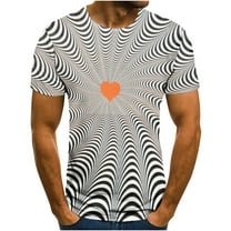 Patlollav Mens T-Shirt 3D Unrelocated Abstract Print Short Sleeve Daily Holiday Tops Blouses
