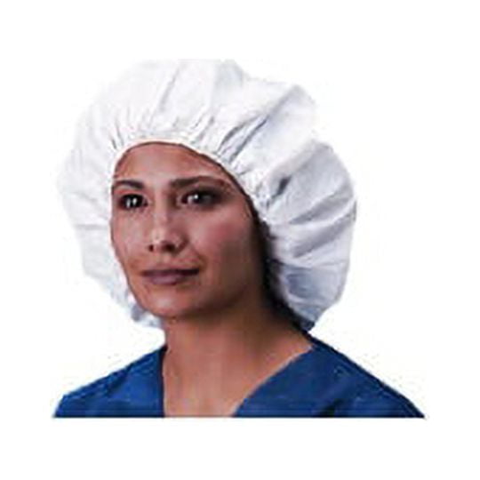 Keystone Safety® 21" White Latex Free Solid Bouffant Cap, 250/Case