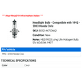 thumbnail image 2 of Headlight Bulb - Compatible with 1992 - 2003 Honda Civic 1993 1994 1995 1996 1997 1998 1999 2000 2001 2002, 2 of 2