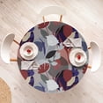 thumbnail image 4 of Ambesonne Floral Design Fitted Round Tablecloth, Modern Jungle Roses, 36"- 40" Diameter, Raspberry Quartz Coral, 4 of 5