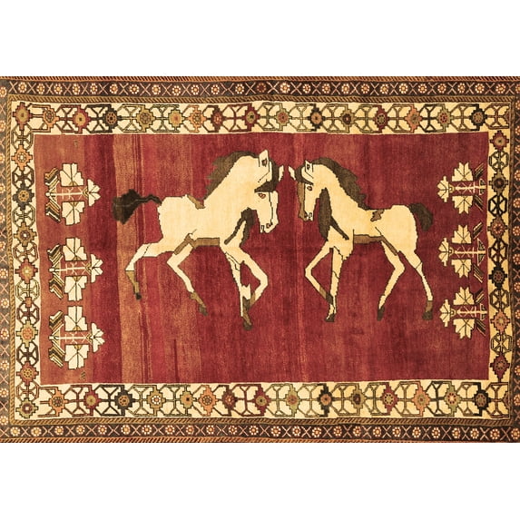 Ahgly Company Indoor Rectangle Persian Brown Traditional Area Rugs, 7' x 10'