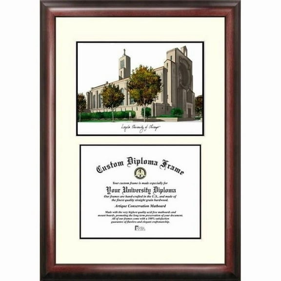 Campus Images IL970V-1185 11 x 8.5 in. Loyola University Chicago Scholar Diploma Frame - Satin Mahogany