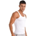 thumbnail image 5 of Haitryli Mens Muscle Compression Tank Training Workout Vest Sleeveless Rash Guard Shirts Fitness Tee White XL, 5 of 7