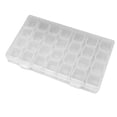 thumbnail image 2 of Caja de almacenamiento de uñas, 28 rejillas, ecológica, duradera, transparente, PP, tapa separada, caja para puntas de uñas, para pendientes de cuentas, joyería, transparente, 28 rejillas, 2 of 5