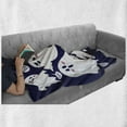 thumbnail image 6 of Ghost Soft Flannel Fleece Throw Blanket, Scary Ghost Characters Drawn in Cartoon Style with Boo Texts Pattern, Cozy Plush for Indoor and Outdoor Use, 50" x 60", Dried Rose Indigo, by Ambesonne, 6 of 6