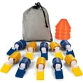thumbnail image 2 of Deluxe Flag Football Game Set: Champion Sports Flag Football Equipment - Game Sets with 5 Blue Flag Football Belts, 5 Yellow Flag Football Belts, 4 Orange Disc Cones and Mesh Carrying Bag, 2 of 7