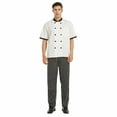 thumbnail image 5 of Toptie Men's Black Stripe Baggy Work Chef Pant Elastic Waist, 5 of 6