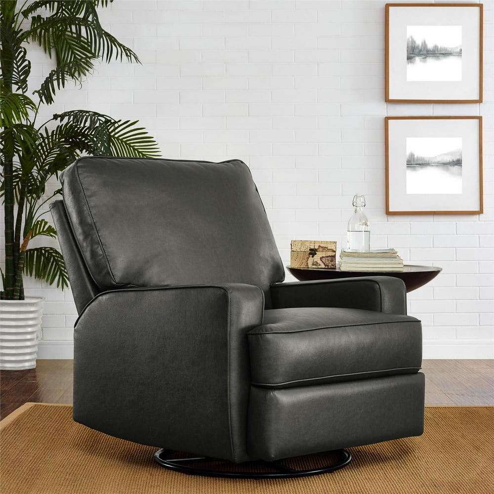 Dorel Living Dayton Swivel Gliding Recliner, Charcoal