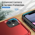 thumbnail image 3 of Heavy Duty Phone Case Designed for Apple iPhone 12, 12 Pro Case with 1Pc Tempered Glass Screen Protector, Shockproof Dropproof Anti-Scratch Phone Case Cover for Apple iPhone 12, 12 Pro,Red, 3 of 6