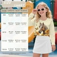 thumbnail image 2 of Xixirimido Beige Horse Butterfly Sunflower Girls Long Sleeve Sweatshirts Kids Crewneck Crop Top Soft Cute Graphic Pullover Tops for 9-10 Years, 2 of 7