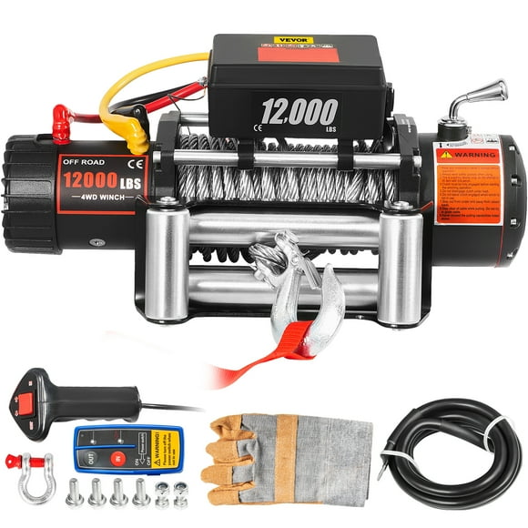 VEVOR 12000LBS Electric Winch 12V Steel Cable Off-road ATV UTV Truck Towing Trailer