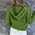 thumbnail image 2 of Gubotare Womens Sweatshirt Women's Relaxed Fit Lightweight French Terry Quarter-Zip Neck Sweatshirt (Green,XL), 2 of 4