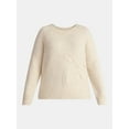 thumbnail image 5 of Terra & Sky Women’s Plus Bow Stitch Crewneck Sweater, Lightweight, Sizes 0X-5X, 5 of 5