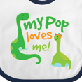 thumbnail image 4 of Inktastic My Pop Loves Me Dinosaur Boys Baby Bib, 4 of 4