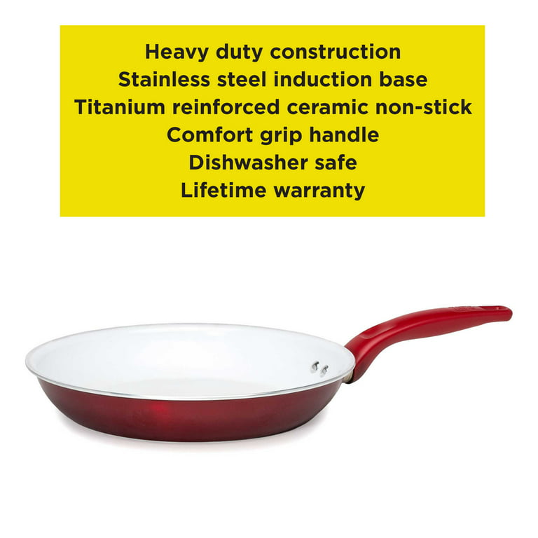Tasty Ceramic Titanium-Reinforced Cookware Set, Pink, 16 Piece 