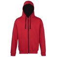 thumbnail image 1 of Awdis - Sudadera con capucha y cremallera Modelo Varsity hombre/caballero - Gym/Correr/Deporte (Rojo fuego/ Negro), 1 of 2