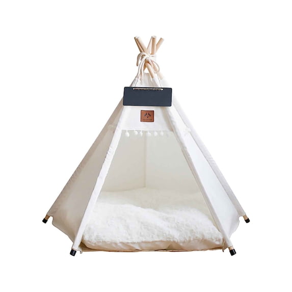 Foldable Pet Tent with Removable Cushion Dog Hole, Cotton Breathing Small Animal House – Portable Indoor Outdoor Cat Puppy Play Tent for Pets Under 15kg