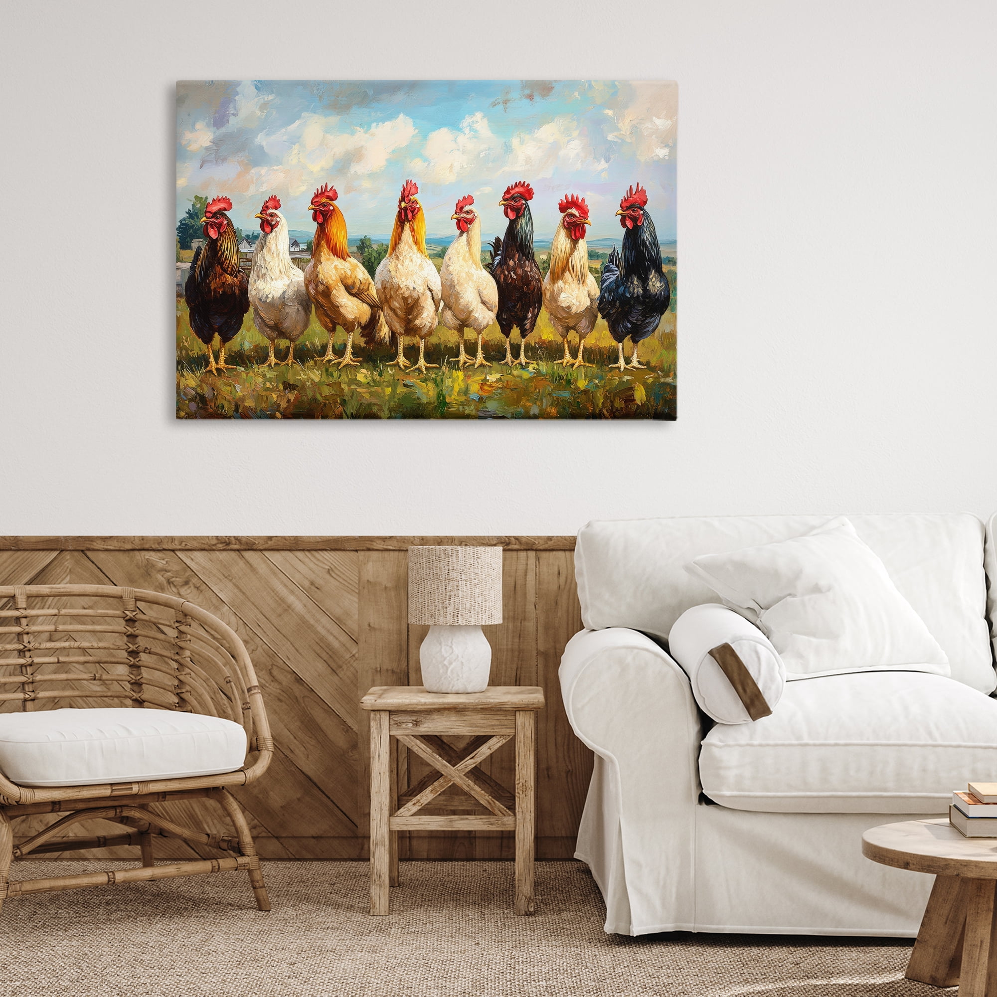 Stupell Industries Chicken Brood on Horizon Canvas Wall Art, design by Petal Prints Design
