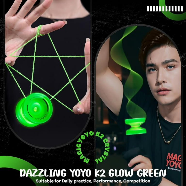 Magicyoyo K2 Glow Green Yoyo, Responsive for Kids, Unresponsive