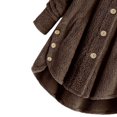 thumbnail image 4 of Long Sleeve Solid Fuzzy Fleece Casual Overcoat Button up Ear Hooded Jacket Outwear with Pocket, 4 of 9