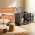 thumbnail image 5 of TIME RAY 42'' Heavy Duty Dog Crate,Large Metal Escape Proof Dog Cage Kennel,Indestructible Dog crate for Outdoor and Indoor with Lock, Double Door & Removable Tray, 5 of 7