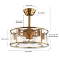 thumbnail image 3 of 18inch 40W Industrial Indoor Cage Ceiling Fan Chandelier Gold w/ Remote Control, 3 of 15