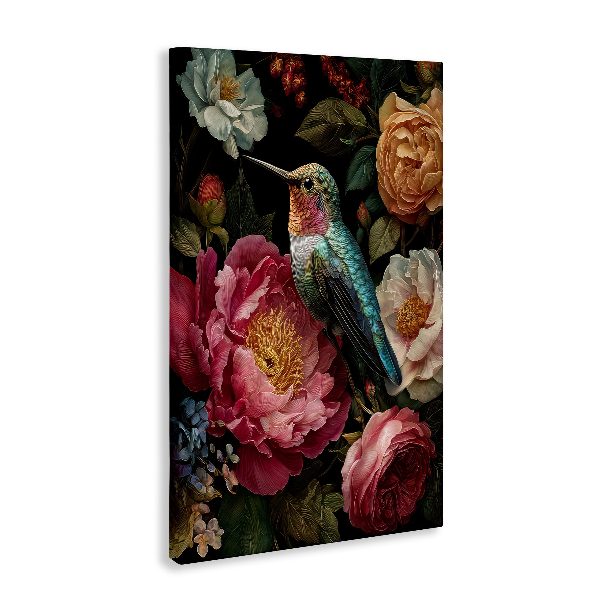 Stupell Industries Hummingbird & Lush Blooms Canvas Wall Art, design by The Wands Want